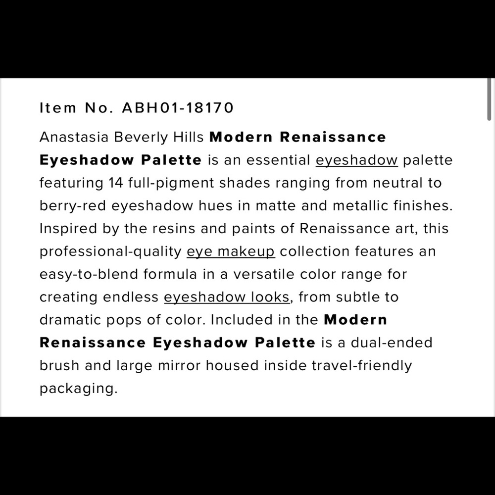 ✨ ABH Modern Renaissance Eyeshadow Palette - Picture 9 of 9